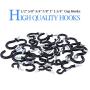 Glarks 100-Pieces 6 Sizes Black Vinyl Coated Cup Hooks Screw-in Ceiling Hooks Screw Hooks Mug Hooks Hangers Assortment Kit for Home and Office Use