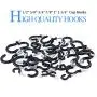 Glarks 100-Pieces 6 Sizes Black Vinyl Coated Cup Hooks Screw-in Ceiling Hooks Screw Hooks Mug Hooks Hangers Assortment Kit for Home and Office Use