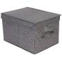 Simplify Large Embossed Nest Storage Boxes with Lid, Foldable, Closet Organizer, Off Season Items, Toys, Linens, Grey