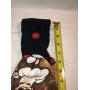 Free ship to USA - 5 piece set - Chef - 1 CROCHET Plastic Scrubber, Towel holder, KITCHEN hand full TOWEL light weight terry cloth, hot pad & towel hanger- BLACK 100% cotton yarn