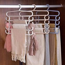 Zronji 1 Piece 5 Layers Clothes Hanger Holder Space Saving Wardrobe Organizer Pants Towel Rack Pants Hangers