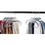 Popular Design Products 50 pc Premium Quality Easy-On Clothes Hangers - Grey with Purple Non-Slip Pads - Space Saving Thin Profile - For Shirts, Pants, Blouses, Scarves - Strong Enough for Coats