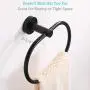 Matte Black Towel Ring, Angle Simple Stainless Steel Swivel Hand Towel Holder, Bathroom Face Towel Hanger 7.8 Inch Matte Black Towel Ring, Angle Simple Stainless Steel Swivel Hand Towel Holder, Bathroom Face Towel Hanger 7.8 Inch