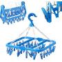 Foldable 32 Clips Laundry Hanger Clothes Drip Drying Rack Clothesline Hanging Rack