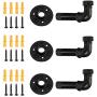 Sunmall Industrial Pipe Coat Hook Racks, Rustic Heavy Duty Wall Hooks for Hanging Clothes, DIY Black Towel Hook, Vintage Towel Holders for Bathrooms, Set of 3