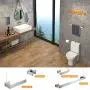 Durafe Toilet Roll Holder Stainless Steel 304 Square Towel Hanger Wall Mounted Hooks for Bathroom Brushed Nickel