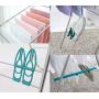 Pastel AJ12 Stainless Steel Clothes Drying Rack + Clothespins (10EA) Gullwing Space-Saving Laundry Rack with Shoes Hanger, Foldable/Easy Storage Laundry for Indoor and Outdoor Use (Made in Korea)
