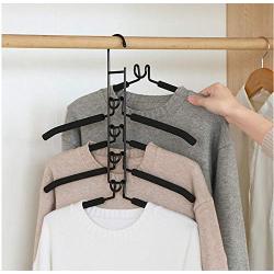 2pcs Random Color Storage Racks Wardrobe Organizer Space Saving Trouser Fishbone Type Towel Clothes Hangers Hook Multi Layers Hangers for Clothes