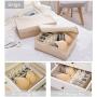LEEFE Drawer Organizer with Lids, 2 Pack Foldable Divider Organizers Closet Underwear Storage Boxes for Sortin Socks, Bra, Scarves and Lingerie in Wardrobe or Under Bed, Breathable Washable Linen Fabric