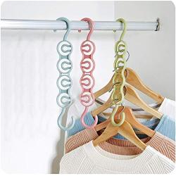 10pcs Random Color 3D Space Saving Hanger Magic Clothes Hanger with Hook Closet Organizer Home Tools Multi-Purpose Thick Drying Storage Racks