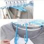 EvaroFly Multipurpose Folding Hanger, Save Space Storage Clothes Hanger, Household Travel -Blue 37.5x42cm