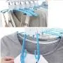 EvaroFly Multipurpose Folding Hanger, Save Space Storage Clothes Hanger, Household Travel -Blue 37.5x42cm