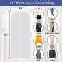 SKYUGLE Clear Garment Bags for Long Dresses 24 x 60 Dress Cover Bag for Dance Costumes Gown Suit Coat Clothes, Prevent Dust, Breathable Washable Garment Cover And Foldable Hanger 6 Pack