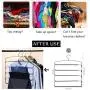 MEOKEY 3 Packs Pants Hangers 5 Layers Non-Slip Swing Arm Clothes Hangers Space Saving Closet Storage Organizer for Jeans Pants Leggings Scarves Ties Towels