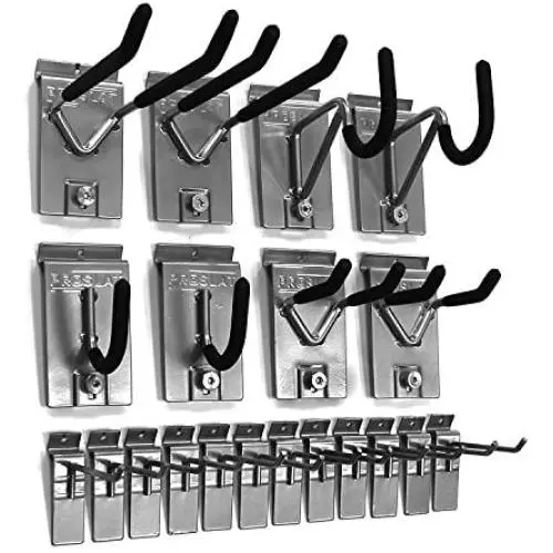 Proslat 11004 1/8-Inch Backplates Steel Hook Kit Designed for Proslat PVC Slatwall, 20-Piece