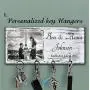 Photo Key holder for wall, Custom Wood Key Holder For Wall, Personalized Key Hanger, Custom Wall Key Hanger, Housewarming Gift, Anniversary Gift, Last name key rack, Family key hanger, Wedding gift