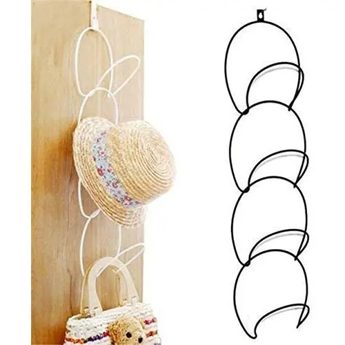 Wire Interlink Storage Rack-ViewHuge Hat Storage Rack Multifunctional Metal Wire Stackable Wall Mounted Towel Clothes Hanger Over Bathroom Door Holder