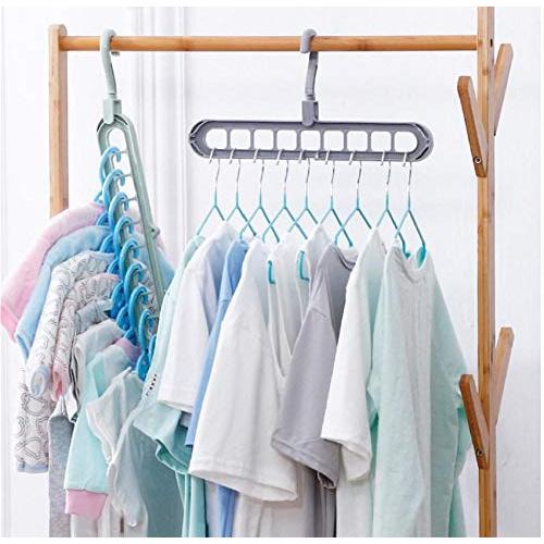 10pcs Random Color Multi-Port Support Circle Clothes Hanger Clothes Drying Rack Multifunction Space Saving Hanger Magic Clothes Hanger