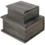 MyGift Vintage Grey Wood Faux Book Storage Boxes, Set of 2
