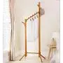 MOJ-YJ Floor Standing Coat Rack Clothes Hat Stand Hanger Hooks Simple Creaive Rod Wood, 60175cm (Color : Log Color)