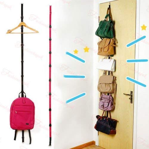 Over Door Hat Bag Clothes Rack Holder Organizer Adjustable Hanger 8 Hooks