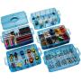 LifeSmart USA Stackable Storage Container Blue 50 Adjustable Compartments Compatible with Lego Dimensions Shopkins Littlest Pet Shop Arts and Crafts and More (Standard 5 Tier)