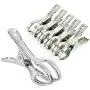 Kingwa Stainless Steel Clothespin Clip, 8.5cm Clamping Powerful an-ti Wind Mounts for Hanger,Heavy Duty Clothes, Quilt Towel, Pants,Pool Cover,Car Cover,Raincoat (8.5cm 24pcs)
