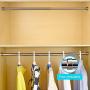 STARTOSTAR Adjustable Closet Rod 21.6 to 40.5 Inch Stainless Steel Clothes Rod with Smile Ends Stopper and Slide Buffering for Wardrobes, Shoe Cabinets （Silver）