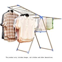 Drying Space Su Stainless Steel Floor Type Collapsible Clothes Hanger，Indoor and Outdoor Airing Rack Clothes Hanger Removable Towel Rack Shoe Rack