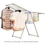 Drying Space Su Stainless Steel Floor Type Collapsible Clothes Hanger，Indoor and Outdoor Airing Rack Clothes Hanger Removable Towel Rack Shoe Rack