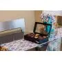 The Bamboo Leaf Tea Boxes Storage Organizer for Tea Collections, 8 Compartments w/Glass Window (Black)
