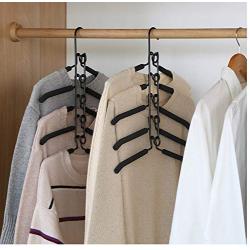 2pcs Wardrobe Organizer Clothes Hangers Trouser Anti Slip Space Saving Storage Racks Coat Hanging Multi Layers Fishbone Type Home Decoration