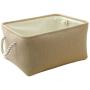 TheWarmHome Decorative Basket Rectangular Fabric Storage Bin Organizer Basket with Handles for Clothes Storage (Beige, 13.8L9.8W6.7H) TheWarmHome Decorative Basket Rectangular Fabric Storage Bin Organizer Basket with Handles for Clothes Storage (Beige, 13.8L9.8W6.7H)