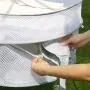 Drying Rack Net 2 Layers Collapsible Mesh Basket Dryer Net White Mesh Clothes Hanging Dryer Rack with Zipper Opening for Lingerie Underwears Woollen Sweater Garments Plush Hanger Rack-Round Zipper