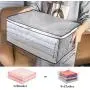 MOLOVA Foldable Closet Organizer Clothing Storage Bag Boxes with Clear Window, Waterproof Durable Fabric, Idea for Clothes, Blankets, Comforters, Bedding Storage Bag Organizers,3 Pack,35L,Gray MOLOVA Foldable Closet Organizer Clothing Storage Bag Boxes with Clear Window, Waterproof Durable Fabric, Idea for Clothes, Blankets, Comforters, Bedding Storage Bag Organizers,3 Pack,35L,Gray