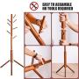 FILWH Premium Bamboo Coat Rack Tree with 8 Hooks, 3 Adjustable Sizes Free Standing Wooden Coat Rack, Super Easy Assembly Hallway, Entryway Coat Hanger Stand for Clothes, Suits