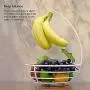 fruit tray for kitchen counter Storage Basket Fruit Basket with Banana Hanger Displaying Fruit Fresh Fruit Holder (color : Brass)