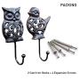 OwMell Set of 2 Owl and Bird Cast Iron Wall Hanger Hooks Rack, Vintage Rustic Decorative Wall Mounted Coat Hook Metal Clothes Hanger