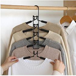 2pcs Sturdy 5 in 1 Multi-Layer Clothes Hangers Space-Saving Multiple Non-Slip Hanger for Wardrobe Decoration