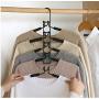 2pcs Sturdy 5 in 1 Multi-Layer Clothes Hangers Space-Saving Multiple Non-Slip Hanger for Wardrobe Decoration