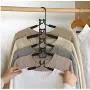 2pcs Sturdy 5 in 1 Multi-Layer Clothes Hangers Space-Saving Multiple Non-Slip Hanger for Wardrobe Decoration