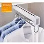 PeaceipUS Wardrobe Pull Out Clothes Hanger Rail, Multi-Function Telescopic Drying Rack with Ball Cage Top Loading Push-Pull Rod, Length 35.6cm/45.6cm