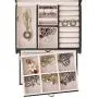 RR ROUND RICH DESIGN Jewelry Boxes - Multifunctional Portable Travel Jewelry Storage Case with 2 Drawers Top Mirror and Metal Lock - Black