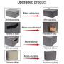 YueYue Large Fabric Storage Boxes with Lids,2 Pack Foldable Cloth Storage Box,Fabric Clothes Container Great for Organizers Bedroom Closet Living Room Grey (17.7