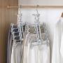 HJYPYJ 6 in 1 Foldable PP Magic Clothes Hanger??with Hooks Rotating Cascading Multi Magic Hanger?? Space Saving Non Slip Hangers?? / Gray / 5 Pcs