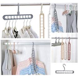 Benooa Magic Hangers Organizer,Rotate Anti Skid Hanger,Space Saving Hangers,Foldable Closet Storage Coat Hangers,Pack of 10 Standard Hangers with 9 Holes,Sturdy Plastic