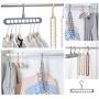 Benooa Magic Hangers Organizer,Rotate Anti Skid Hanger,Space Saving Hangers,Foldable Closet Storage Coat Hangers,Pack of 10 Standard Hangers with 9 Holes,Sturdy Plastic