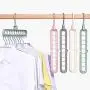 Magic Clothes Hanger,GTWCK 360 Degrees Rotating Multi-Function Nine Hole Hanger Plastic Non Slip Drying Rack for Home Bedroom (Nordic ash)