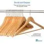 Zober Solid Wood Suit Hangers - 20 Pack - with Non Slip Bar and Precisely Cut Notches - 360 Degree Swivel Chrome Hook - Natural Finish Super Sturdy and Durable Wooden Hangers