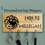 Game of thrones key holder for wall, personalized key hanger,Targaryen key hanger, Custom key rack, Anniversary Gift, Housewarming Gift, Targaryen gif, custom key holder, Targaryen key holder